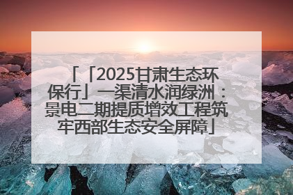 「2025甘肃生态环保行」一渠清水润绿洲：景电二期提质增效工程筑牢西部生态安全屏障