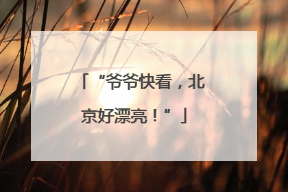 “爷爷快看，北京好漂亮！”