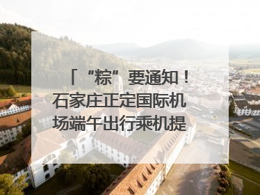 “粽”要通知！石家庄正定国际机场端午出行乘机提示，快来get