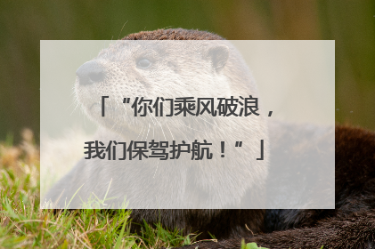 “你们乘风破浪，我们保驾护航！”