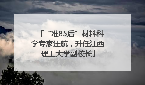 “准85后”材料科学专家汪航，升任江西理工大学副校长