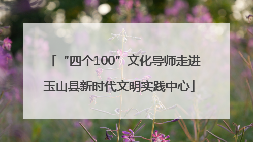 “四个100”文化导师走进玉山县新时代文明实践中心
