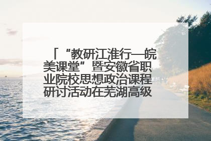 “教研江淮行—皖美课堂”暨安徽省职业院校思想政治课程研讨活动在芜湖高级职业技术学校举行