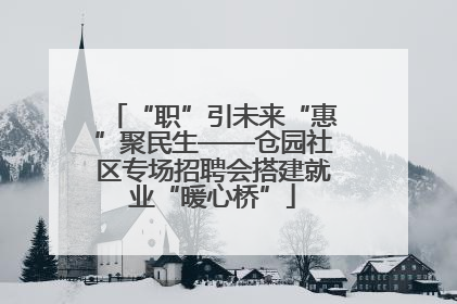 “职”引未来“惠”聚民生——仓园社区专场招聘会搭建就业“暖心桥”