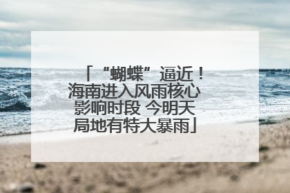 “蝴蝶”逼近！海南进入风雨核心影响时段 今明天局地有特大暴雨