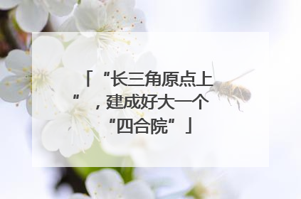 “长三角原点上”，建成好大一个“四合院”