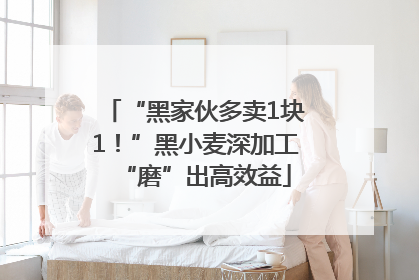 “黑家伙多卖1块1！”黑小麦深加工“磨”出高效益