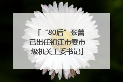 “80后”张蕾已出任镇江市委市级机关工委书记