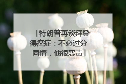 特朗普再谈拜登得癌症：不必过分同情，他很恶毒