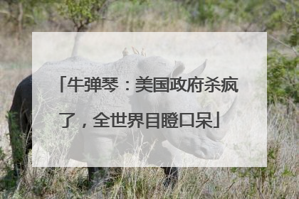 牛弹琴：美国政府杀疯了，全世界目瞪口呆