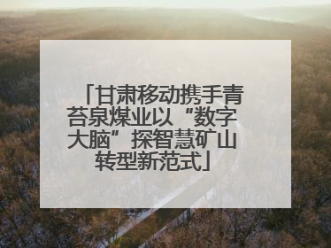 甘肃移动携手青苔泉煤业以“数字大脑”探智慧矿山转型新范式