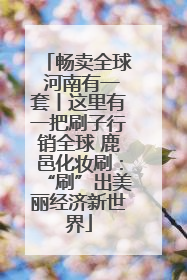 畅卖全球 河南有一套丨这里有一把刷子行销全球 鹿邑化妆刷：“刷”出美丽经济新世界