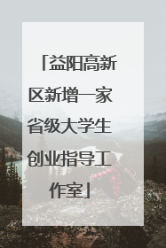 益阳高新区新增一家省级大学生创业指导工作室