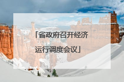 省政府召开经济运行调度会议