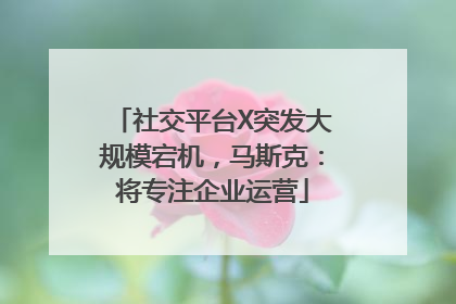 社交平台X突发大规模宕机，马斯克：将专注企业运营