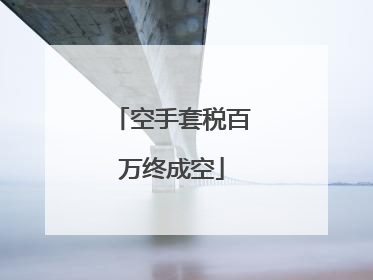 空手套税百万终成空