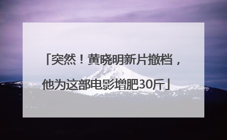 突然！黄晓明新片撤档，他为这部电影增肥30斤