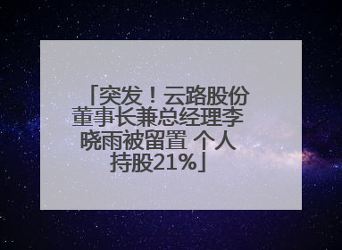 突发！云路股份董事长兼总经理李晓雨被留置 个人持股21%