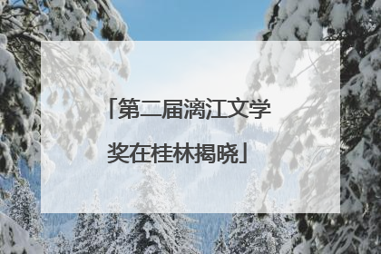 第二届漓江文学奖在桂林揭晓