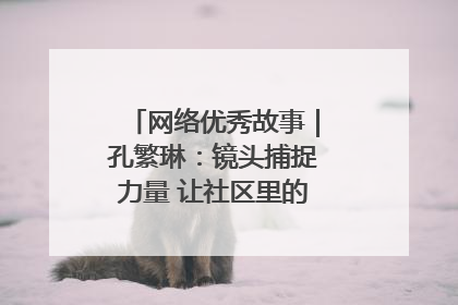 网络优秀故事｜孔繁琳：镜头捕捉力量 让社区里的温暖“被看见”