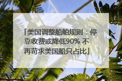 美国调整船舶规则：停靠收费或降低90% 不再苛求美国船只占比