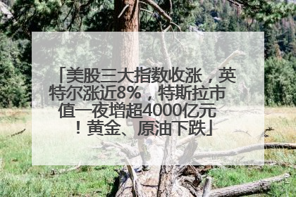 美股三大指数收涨，英特尔涨近8%，特斯拉市值一夜增超4000亿元！黄金、原油下跌