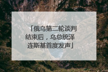 俄乌第二轮谈判结束后，乌总统泽连斯基首度发声