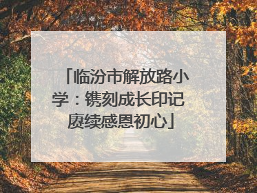 临汾市解放路小学：镌刻成长印记 赓续感恩初心