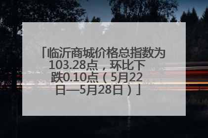 临沂商城价格总指数为103.28点，环比下跌0.10点（5月22日—5月28日）