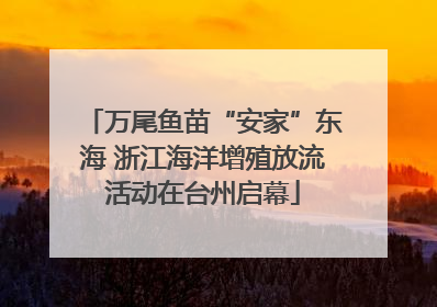 万尾鱼苗“安家”东海 浙江海洋增殖放流活动在台州启幕