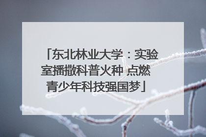东北林业大学：实验室播撒科普火种 点燃青少年科技强国梦