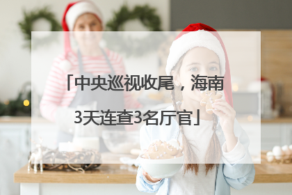 中央巡视收尾，海南3天连查3名厅官