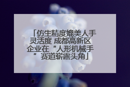 仿生精度媲美人手灵活度 成都高新区企业在“人形机械手”赛道崭露头角
