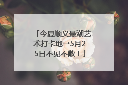 今夏顺义最潮艺术打卡地→5月25日不见不散！