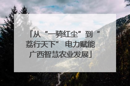 从“一骑红尘”到“荔行天下” 电力赋能广西智慧农业发展