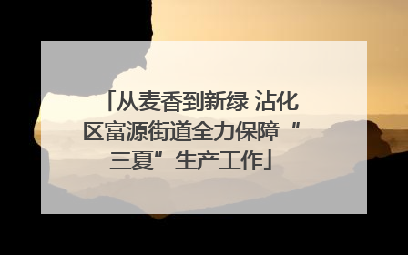 从麦香到新绿 沾化区富源街道全力保障“三夏”生产工作