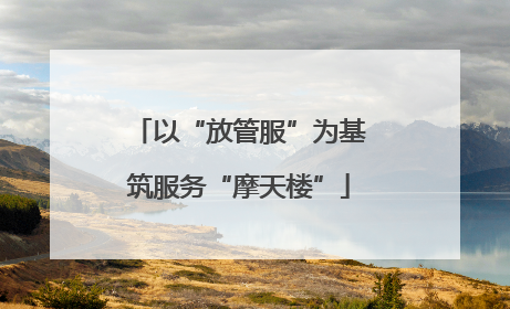 以“放管服”为基筑服务“摩天楼”