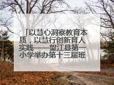 以慧心洞察教育本质，以慧行创新育人实践——望江县第一小学举办第十三届班主任论坛