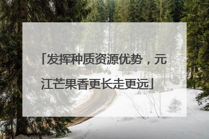 发挥种质资源优势，元江芒果香更长走更远