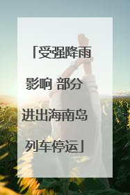 受强降雨影响 部分进出海南岛列车停运