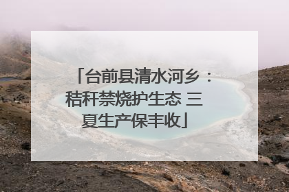 台前县清水河乡：秸秆禁烧护生态 三夏生产保丰收