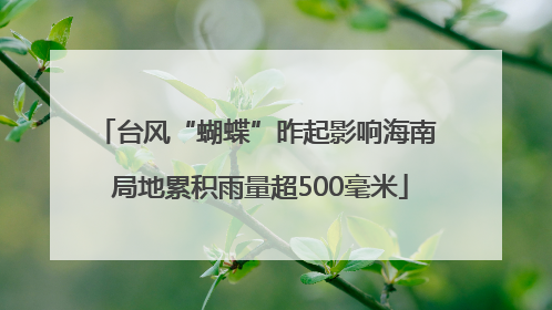 台风“蝴蝶”昨起影响海南 局地累积雨量超500毫米