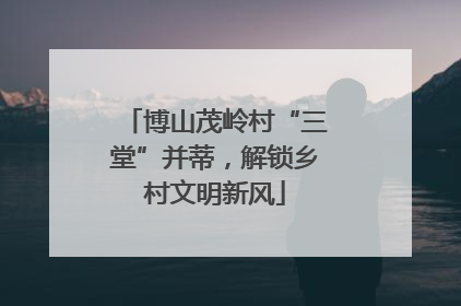 博山茂岭村“三堂”并蒂，解锁乡村文明新风
