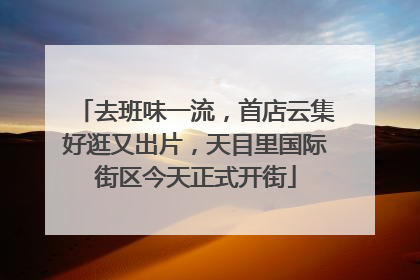 去班味一流，首店云集好逛又出片，天目里国际街区今天正式开街