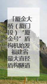 厦金大桥（厦门段）“厦金号”盾构机始发 福建省最大直径盾构隧道正式掘进