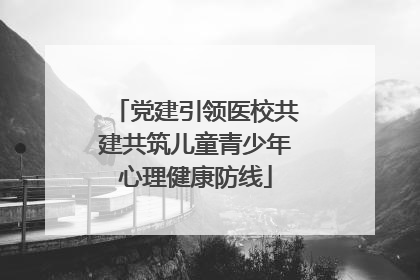 党建引领医校共建共筑儿童青少年心理健康防线
