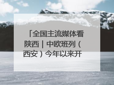 全国主流媒体看陕西｜中欧班列（西安）今年以来开行超2500列