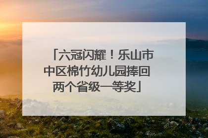 六冠闪耀！乐山市中区棉竹幼儿园捧回两个省级一等奖