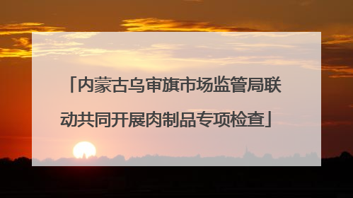内蒙古乌审旗市场监管局联动共同开展肉制品专项检查