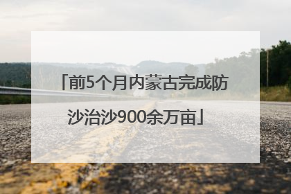 前5个月内蒙古完成防沙治沙900余万亩